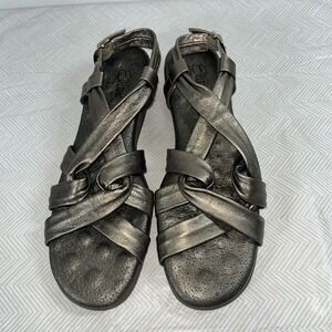 Elites By Walking Cradles Womens Bronze Metallic Strappy Sandals 9 Narrow Comfor